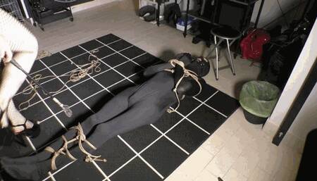 Mistress Evil Red 'slave as human carpet for dirty feet WMV version