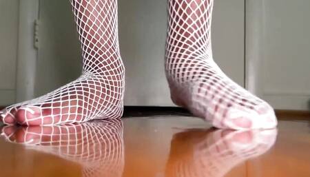 Pink Foxx Pedicure Feet in Fishnets