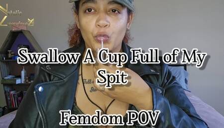 Swallow A Cup Full of My Spit Femdom POV 1080