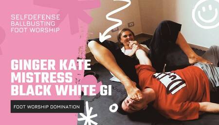 Ginger Kate mistress black and white gi foot worship and domination