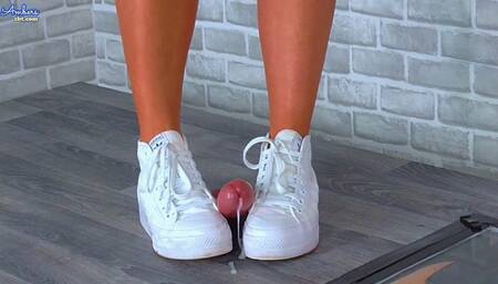 Crushing & Ruining His Orgasm Between My Adidas Nizza Platform Trainers - ** NEW ** Glans Cam