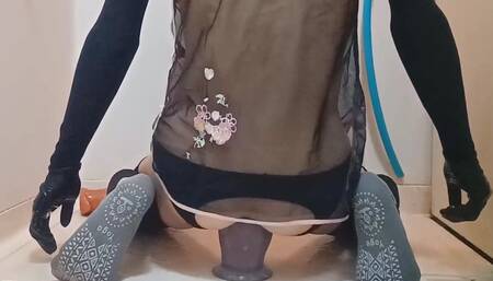 Sissy-Kuroko Anal Huge Dildo