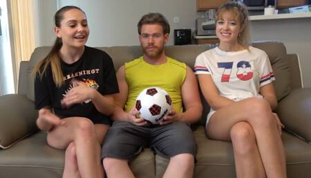 After playing strip soccer, they go into the swimming pool to enjoy some hardcode fun