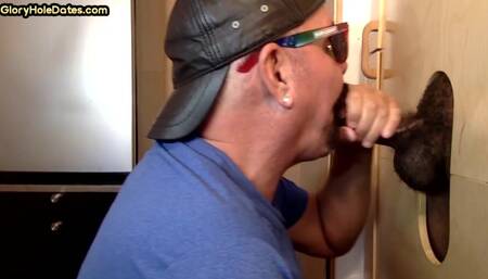 IR gloryhole DILF gets fucked in ass after sucking blackcock