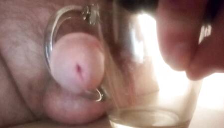 A sweet little dick - coffee from a fucked cup and a drop of pee