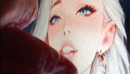 Tribute FAP, Trans Hentai With Huge Cock, Big Cock And Venoza, Close-Up