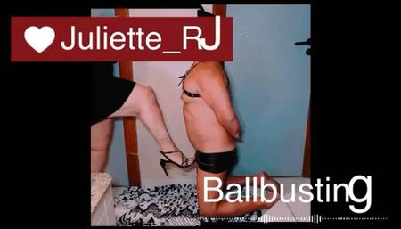 Juliette_RJ training her slave on Ballbusting - FOR MOBILE DEVICES USERS - BALLBUSTING - BBW QUEEN - FOOT FETISH - SLAVE TRAINING