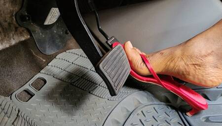 RUSHING And BURYING The Gas Pedal In Flip Flop Heels