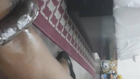 Ballbusting and cumshot