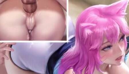 3D Korean Hentai Animation - Cosplay Ahri (Kidmo) (translated)