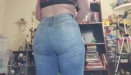 Pulling up Blue Jeans :: OverPink "cheeky" Panties
