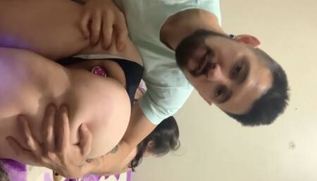 I stuck the Butt Plug in this hottie's ass and fucked her pussy