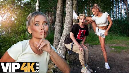 MOMMY4K. Russian Cougar Malusha found a dude with huge cock in the park and fucked him in 5 minutes