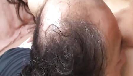Cuckold Husband Licks Feet of His Japanese Wife While a Guy Pumps Her Bush