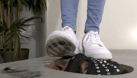 Slave's face and tongue are part of my floor (small version)