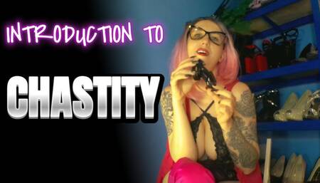 Lady Angela chastity begginers introduction to being owned in a new way red lipstick glassess orgasm control