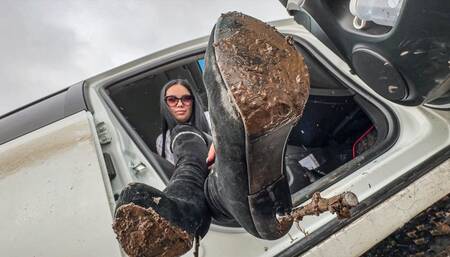 HIGH HEELS Dirty soles of shoes and high heels boots