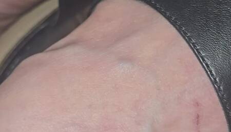 Pink pedicure Black heels