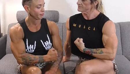The Shredder Sisters Tryout Video with Armwrestling, Lift and Carries, Scissorholds, Bicep Flexing and more Tests of Strength!!