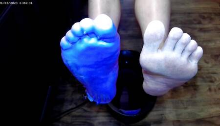 Feet Coating in Lavender Paraffin Wax Fetish