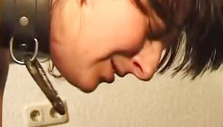 A tied German bitch enjoys a lot of pain caused by her domina