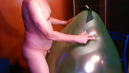 124) Two Giant Round Balloons Popped and Cum On by Daddy