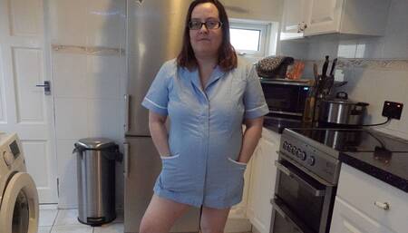 Naughty Nurse Stripping with No Underwear