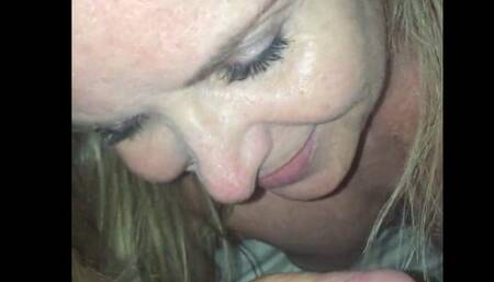 Hot Blonde Cock Suker Deep Throats to the Balls