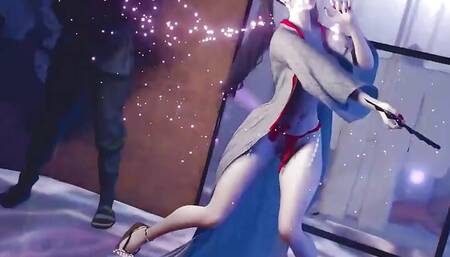 3D Sexy Japanese Stripper Naked Her Big Boobs