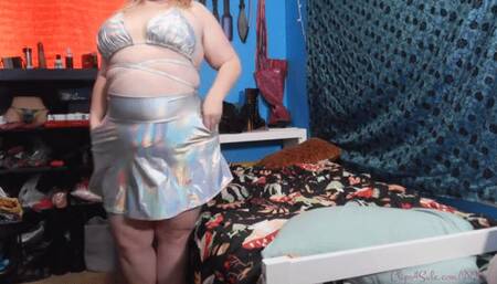 Silver Holographic and Rainbow Satin