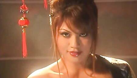 Redhead Asian chick Charmane Star nicely plays with her snatch