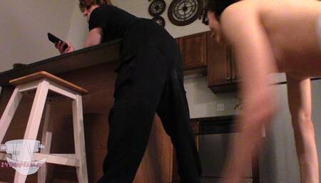 Diaper Slave Harley Eats Mistress's Ass