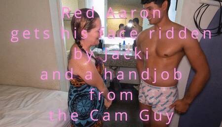 Red Aaron fucks and eats pussy, and gets a handjob from The Cam Guy