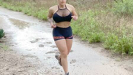 Rough Deep Anal Fuck after 5 miles trail run in a rainy day