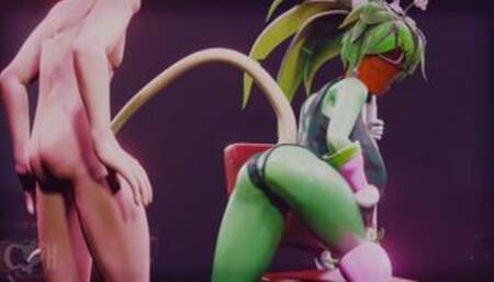 Kanna At the Club partially clothed