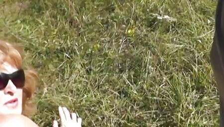 On wild beach pervert saw beautiful sexy blonde sunbathing naked. Man took out cock, jerk off and cumshot. Exhibitionist. POV