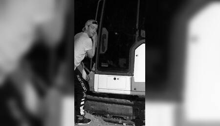 Risky Outdoor Public Blowjob and Bareback on Excavator