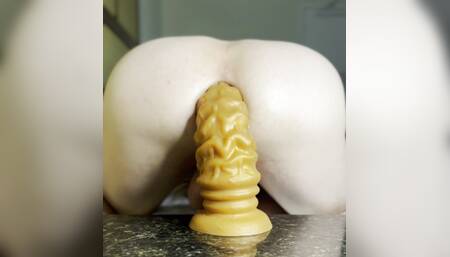 4K! Riding My 16" Silicone Tapered Toy