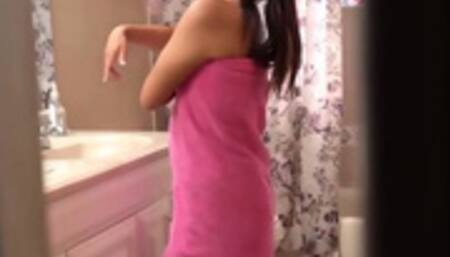 Busty Girl Gets Peeked On In Shower & Fucked In Bathroom!