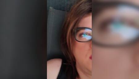 Masturbation on the Balcony and Trying Hot Cum From Condom