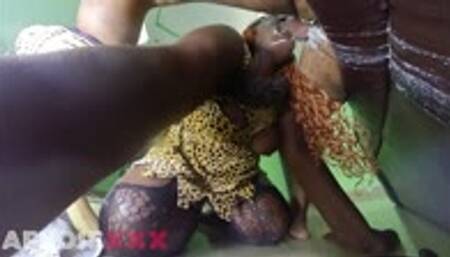 Giant head monster vomit deepthroat