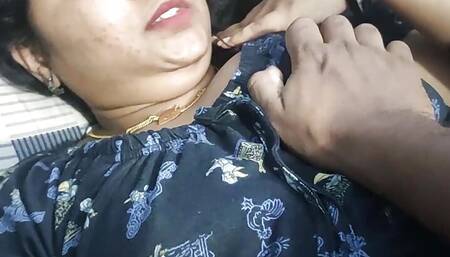 Vaishnavy's boobs suck in night by Sharun Raj, Bedroom romance, Mallu couple hot boobs suck, Hot wife boobs suck in night