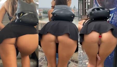 Perfect Body Teen Flashing Before Public Blowjob in Open Elevator