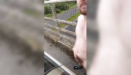Walking naked above motorway