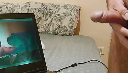 Earl masturbates and cums on the laptop screen and keyboard