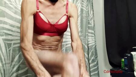 Sexy Crazy Red Outfit Crossdresser Is Wearing