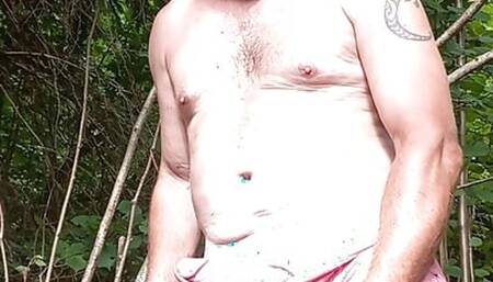 One ball masturbe nature