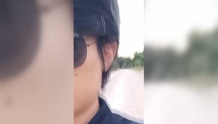 This Asian Gay Twink Has Something Shoved up His Ass and Sticking Out of His Butt as He Walks in Front of Everyone