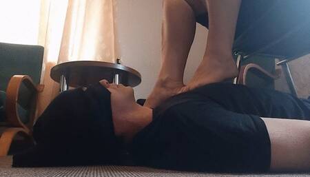 I shove my feet down his throat over and over again