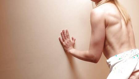 Hard anal sex with liner waitress. Fucked this milf roughly in the ass against the wall